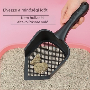 Macskaalom-kanál hosszú nyéllel, 3 mm finom lyukakkal, műanyag