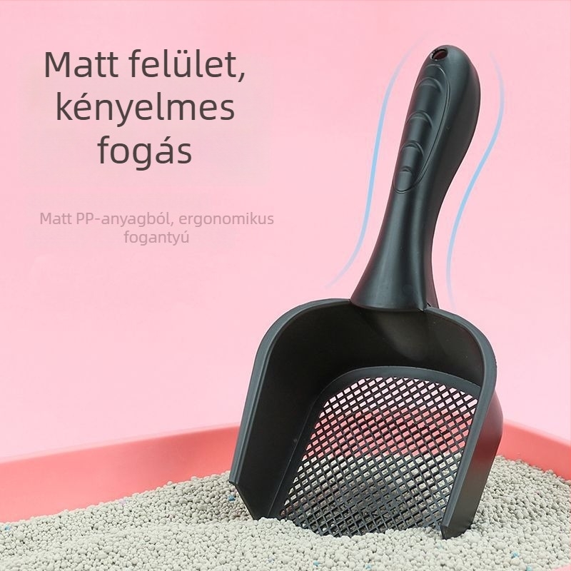 Macskaalom-kanál hosszú nyéllel, 3 mm finom lyukakkal, műanyag
