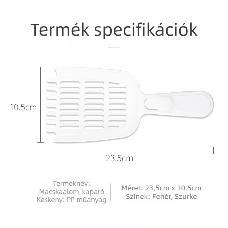 Műanyag macskaalomkanál, megnövelt vastagságú kivitel