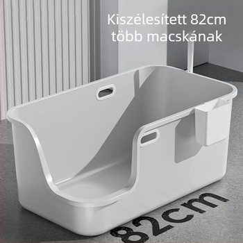 Nagy nyitott macskaalomtál, fröccsenés elleni védelem, 80 cm, Extra Large Maine Coon macskáknak