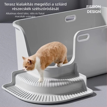 Nagy nyitott macskaalomtál, fröccsenés elleni védelem, 80 cm, Extra Large Maine Coon macskáknak
