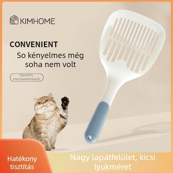 Macskaalom lapát fin lyukakkal, hosszú nyéllel, műanyagból, praktikus tárolás