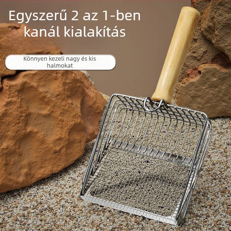 Fém macskaalom-szita finom lyukakkal — Két az egyben, Chaff márka (macskáknak és kutyáknak)