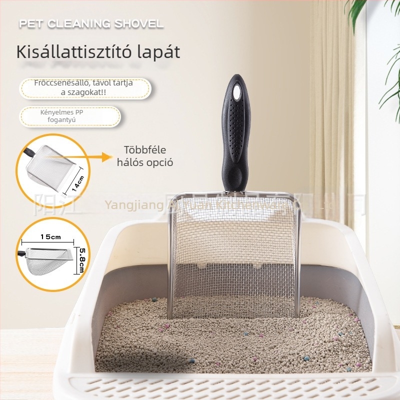 Nagy méretű macskaalmos kanál szitával egzotikus háziállatok számára