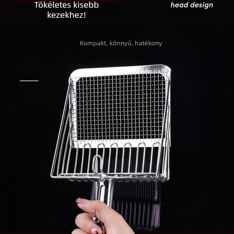 Műanyag macskaalom lapát, kétfunkciós, finom lyukú kialakítás és megvastagított él