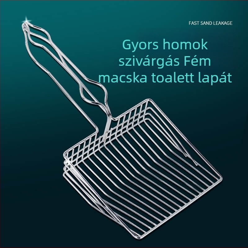 Fém macskaalom lapát – Milai mengte, Nem importált, Finom lyukakkal, Tartós fém kivitel