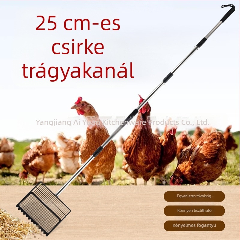 Hosszú nyeletű rozsdamentes acél macskaalom lapát, 25 cm