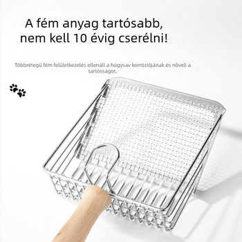 Minden egyben macskaalom lapát beépített szeparációs képernyővel, felnőtt macskáknak, hordozható