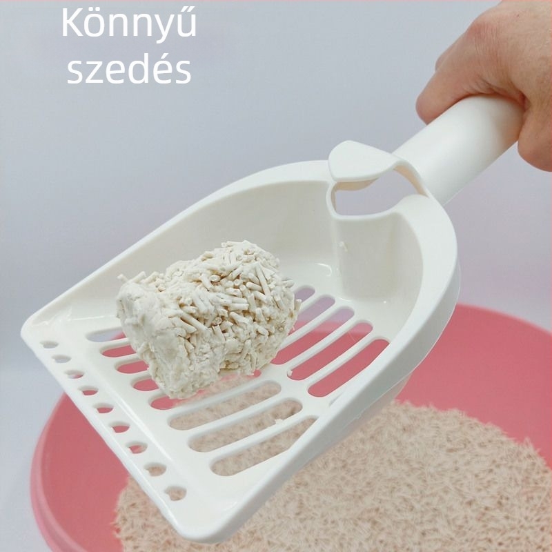 Műanyag macskaalom-kanál nagy lyukú kialakítással, macskaürülék tisztítására — kisállattartók számára