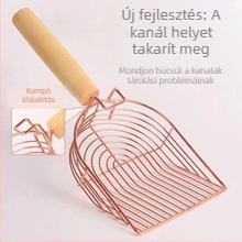 5. generációs macskaalom lapát fém kampóval és fa nyéllel, univerzális tofu- és bentonit alomhoz, Honghai márka