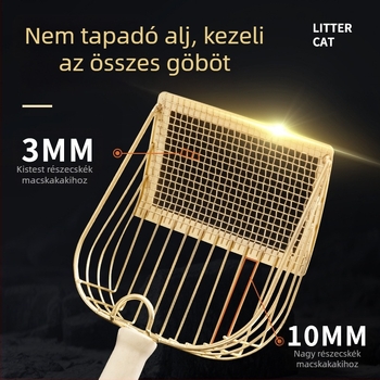Fém macskaalomkanál, nagy és apró lyukakkal