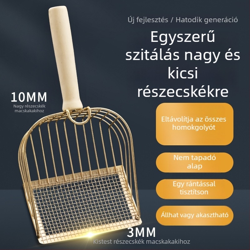 Fém macskaalomkanál, nagy és apró lyukakkal