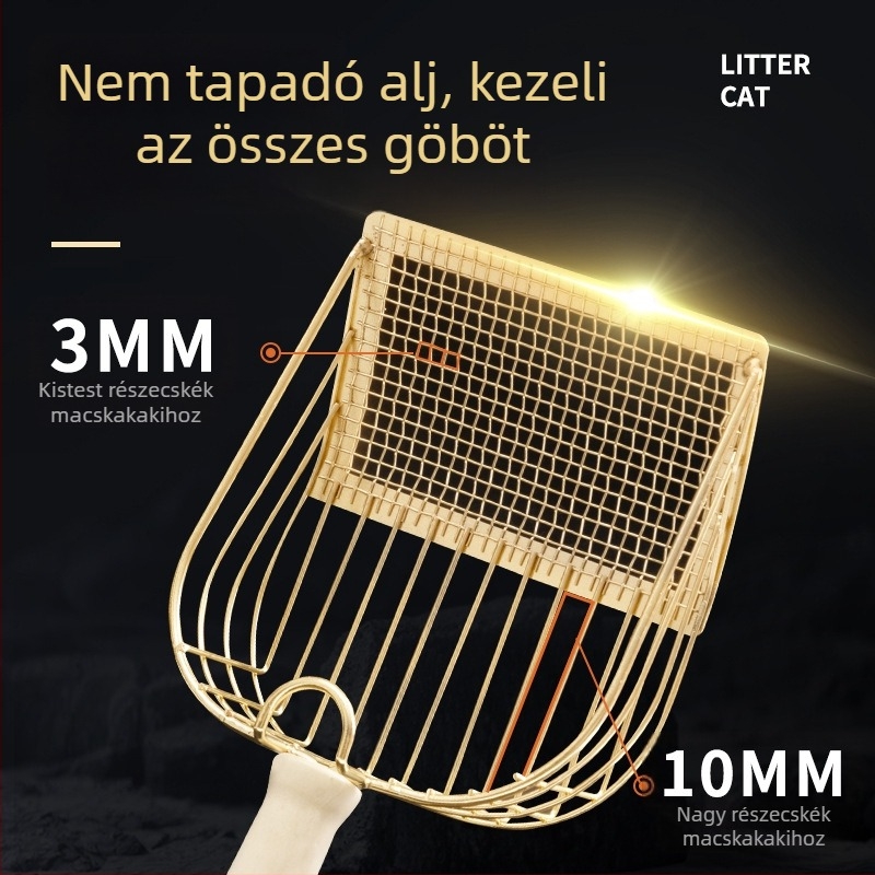 Fém macskaalomkanál, nagy és apró lyukakkal