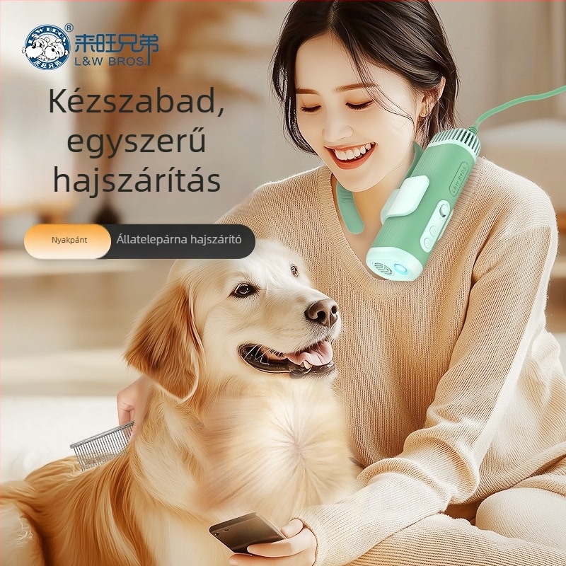 Intelligens kutyaszárító nyakba akasztva – Többfunkciós