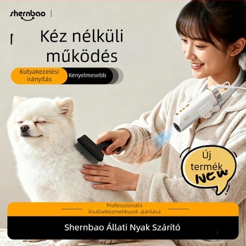 All-in-One háziállat-szárító kutyáknak és macskáknak, nyak köré akasztható, csendes, magas sebességű szárítás és szőrszőrzet-eltávolítás gép — Nd-01, 1000–1199W, 220V, AC motor, túlmelegedés elleni védelem