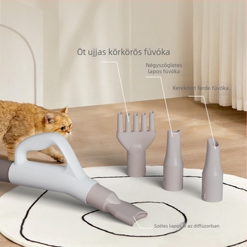 Állateledel-szárító fúvóberendezés — kar nélküli dizájn, nagy teljesítmény, alacsony zajszint, modell GDF01B, 1600W, AC motor, 110V, spirális fűtőelem