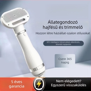 Háziállat-szőrszárító – minden egyben fürdetéshez és gyors szárításhoz, DC motor, 2000W+, spirális fűtőelem, túlmelegedés elleni védelem, feszültség ≤36V