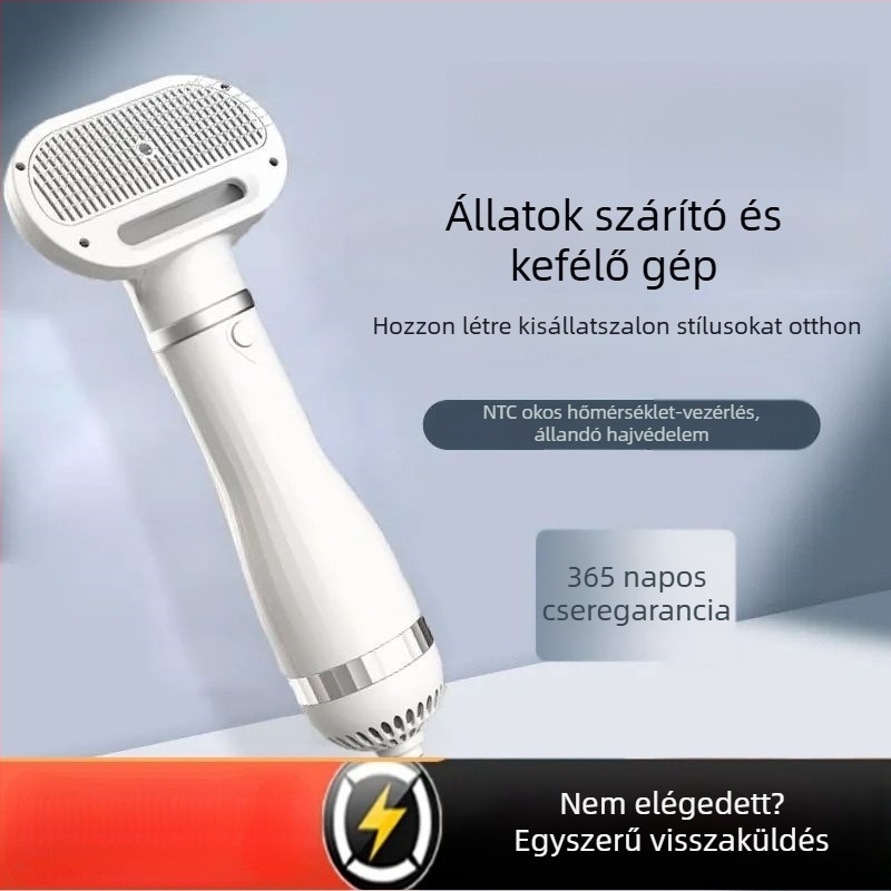 Háziállat-szőrszárító – minden egyben fürdetéshez és gyors szárításhoz, DC motor, 2000W+, spirális fűtőelem, túlmelegedés elleni védelem, feszültség ≤36V