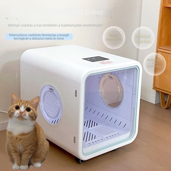 Kisállat-szárítódoboz macskáknak és kutyáknak - PTC fűtés, automata szárítás, 110V, DC motor, kevesebb mint 1000W