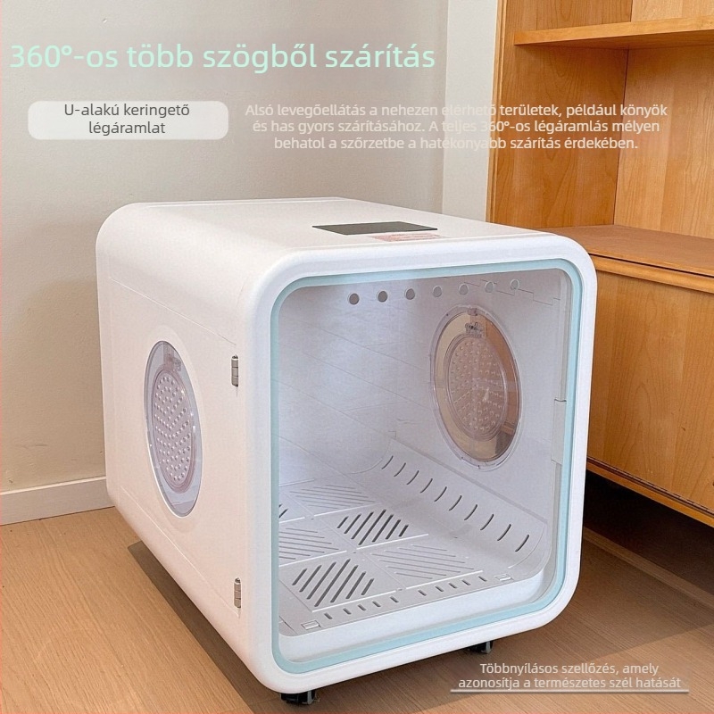 Kisállat-szárítódoboz macskáknak és kutyáknak - PTC fűtés, automata szárítás, 110V, DC motor, kevesebb mint 1000W