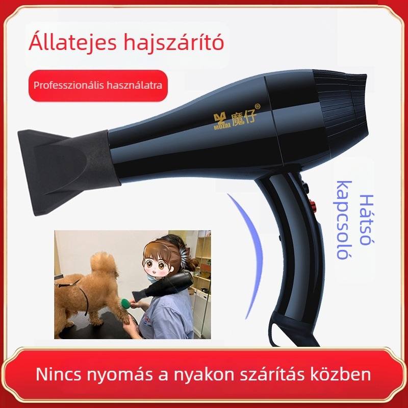 Háziállatok hajszárítója, modell MZ-217, 2000W+ teljesítmény, AC motor, túlmelegedés elleni védelem, 220V