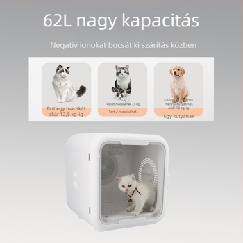 Macska automata szárítódoboz UV sterilizációval, csendes, applikációvezérlés (Model LQ-HG100; 1000–1199W; 220V; Macskáknak; UV sterilizáció + negatív ionos hajápolás)