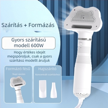 Háziállatok ápolására szolgáló eszköz integrált szárítóval, kutyáknak és macskáknak