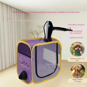 Háziállatok szárítóládája macskáknak és kutyáknak — Nagy kapacitás, gyors szárítás, 2000W+, 220V, spirális fűtőszál, AC motor