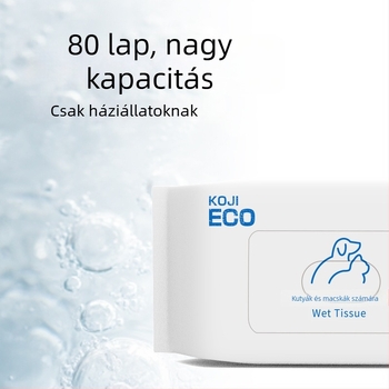 KOJIMA ECO Kisállat nedves törlőkendők macskáknak és kutyáknak, könnypárfoltok letörlése és a test tisztítása víz nélkül, dezodoráló hatású