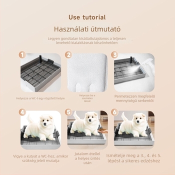 Kutyatoalett lapos urinás tálcával – fix, kis- és közepes méretű kutyáknak