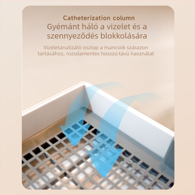 Kutyatoalett lapos urinás tálcával – fix, kis- és közepes méretű kutyáknak