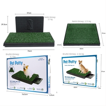 Fiókos kutya toalett fű matraccal — közepes és nagy testű kutyáknak, vizelési tréning és meghatározott ürítési hely