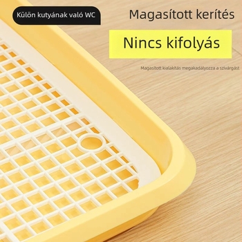 Kutyatoalett kis- és közepes méretű kutyáknak, mindenben egyben – öblíthető ürülék- és vizelet-tál, műanyag