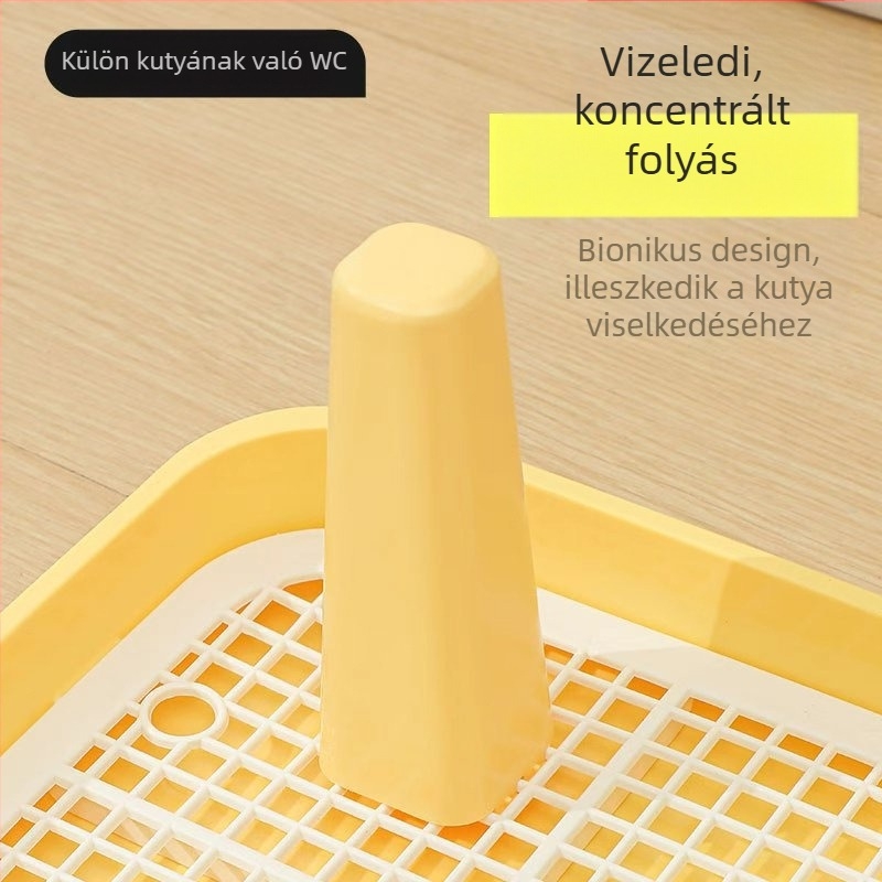 Kutyatoalett kis- és közepes méretű kutyáknak, mindenben egyben – öblíthető ürülék- és vizelet-tál, műanyag