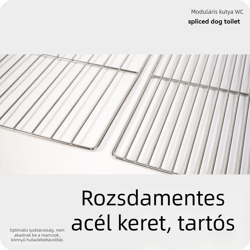 lusmo Moduláris kutyatoalett rozsdamentes acélból, nagy tál, anti-tipp kialakítással