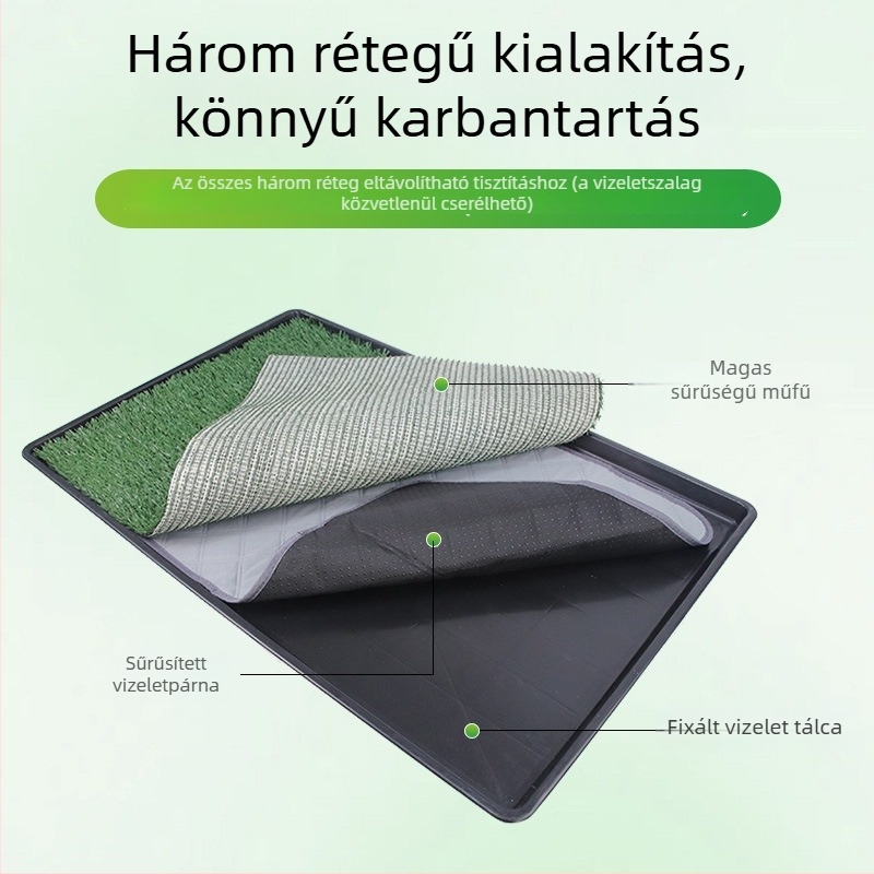 Kutyatoalettához pad – mosható, magas sűrűségű műanyag fű felület, műanyag alap