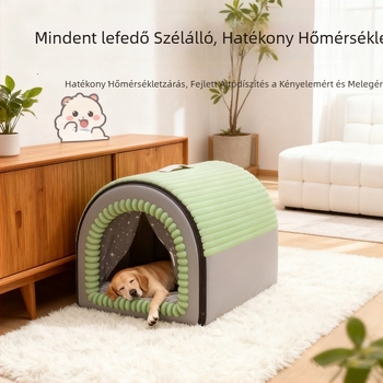 Kutyaház és macska sátor: mosható, levehető, meleg és zárt fekhely, minden szezonra