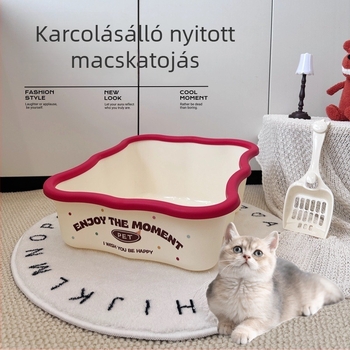Félig zárt macskaalom-doboz, beépített lapáttal, PP anyag, Urria márka, macskáknak