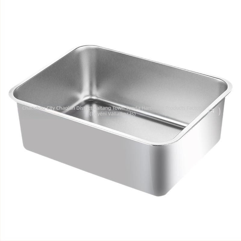 Rozsdamentes acél macskaalomtál, extra nagy, téglalap alakú, emelt, fedéllel