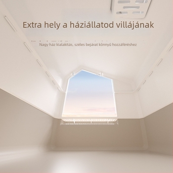 Macskaalomtál ajtóval, összecsukható, fröccsenés elleni, szag elleni, PP anyagból