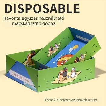 Star Cat egyszer használatos papíralom tál macskáknak, összecsukható és hordozható, kis háziállatok számára