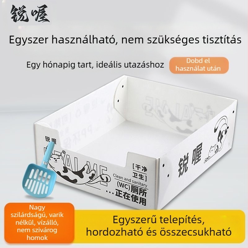 Macskaalom-tál, vízálló, félig zárt, havonta egyszer használható, hordozható és összecsukható
