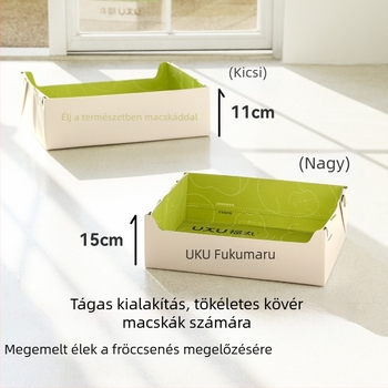 Egyszer használható macskaalomtál, ideiglenes macska toalett, nyitott, hordozható és összecsukható, nagy méret autós utazásokhoz
