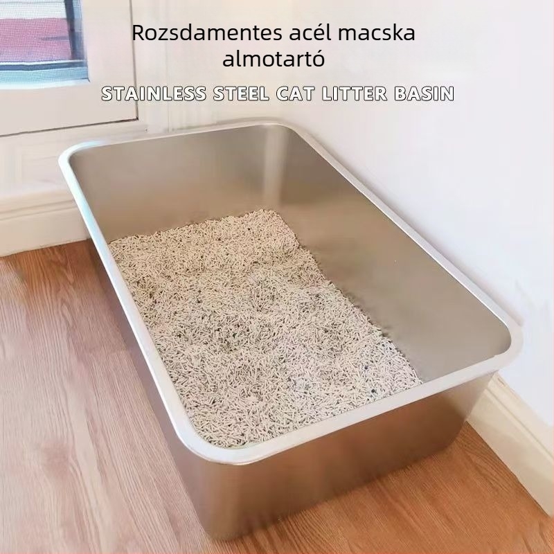 Rozsdamentes acél macskatál a Maine Coon macskáknak, alkalmas állateledel-üzleteknek