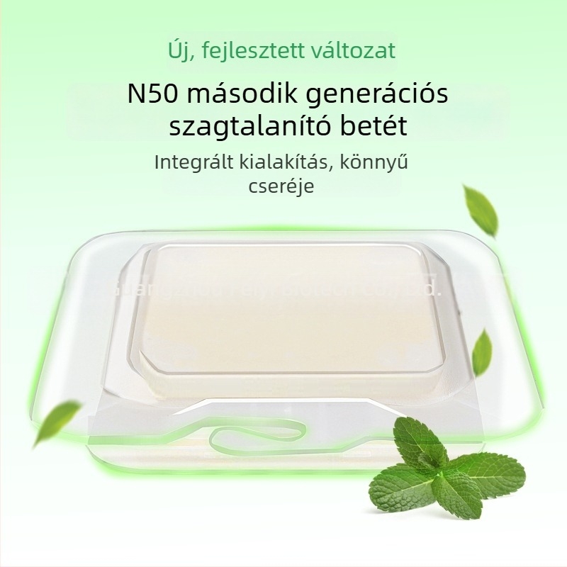 Automatikus macska WC dezodoráló kockával N50, 2. generáció, PP anyag, univerzális kompatibilitás