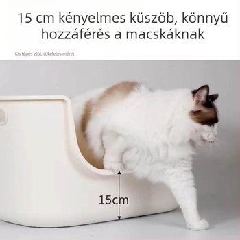 Macskaalomtál anti-splash megoldással, félig zárt kialakítás, PP anyag, felnőtt macskáknak
