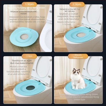 Macska toalett tréner - kerek PVC, nyitott toalett tálca, normál specifikációk