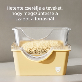 Mu huan dezodoráló macskaalom-kazetta csere mag — PVC anyag, nem kell mosni, nem kell homokot, fröccsenés elleni, félig zárt