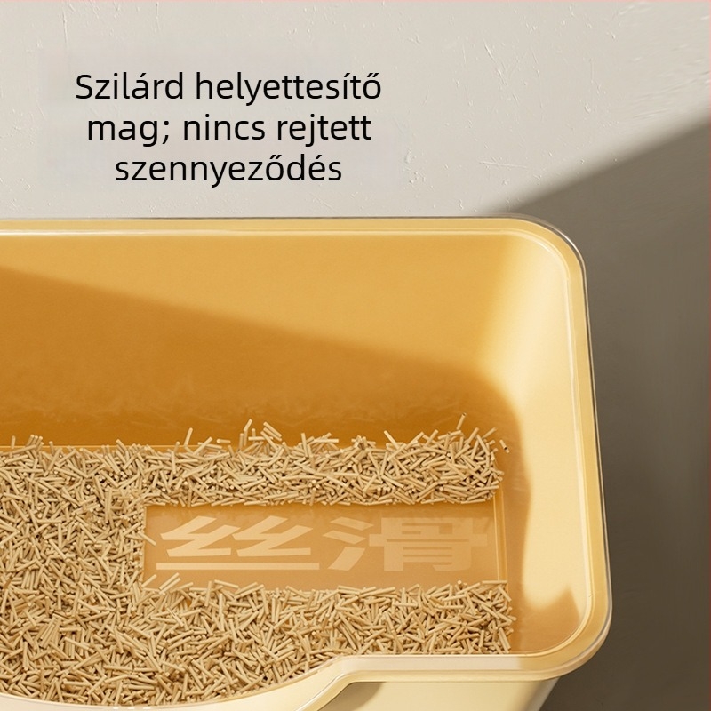 Mu huan dezodoráló macskaalom-kazetta csere mag — PVC anyag, nem kell mosni, nem kell homokot, fröccsenés elleni, félig zárt