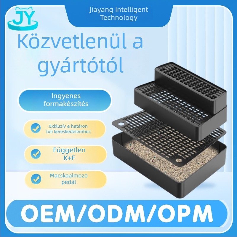 Okos macskaalomtál lépcsőzetes pedállal, extrán nagy méretű, levehető és könnyen tisztítható alátéttel
